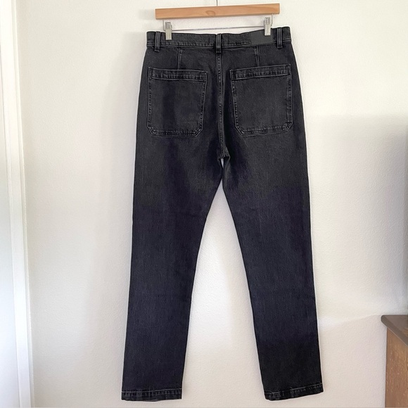 Madewell 90s Straight Utility Jean High Waist Seamed Denim Camplin Wash Black 30 - Picture 8 of 16